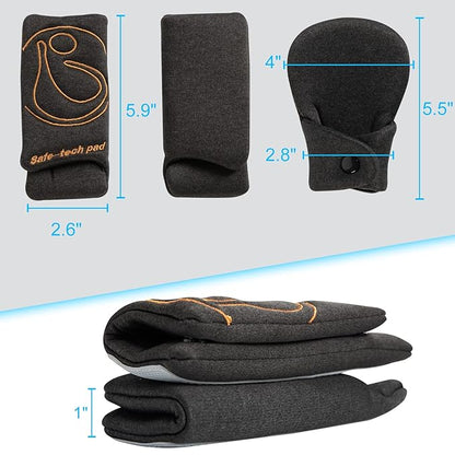 Innokids Car Seat Strap Cover Set for Baby Kids Seat Belt Covers with Crotch Pad Back Anti-Slip Design for Car Seats Pushchair Stroller (Medium (5.9”L), Black Grey)