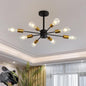 DELIPOP Modern Sputnik Chandelier, 8-Light Industrial Metal Semi Flush Mount Ceiling Light, E26 Base Sputnik Ceiling Light Fixture for Dining Room Bedroom Foyer Hallway Living Room