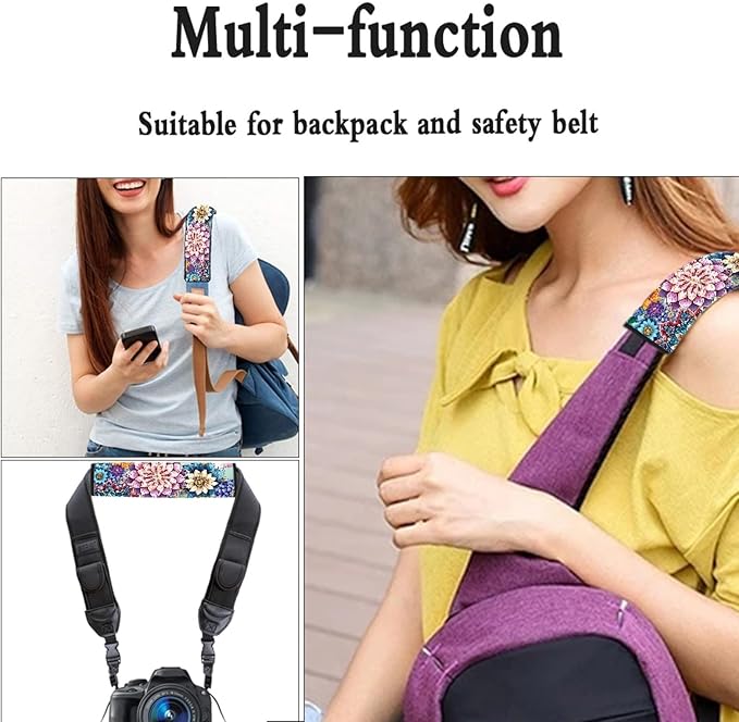 UNICEU Boho Flower Bright Blossom 2 Packs Car Seatbelt Pads Covers for Women Girls, Neoprene Comfortable Car Safety Seatbelt Pads Cover