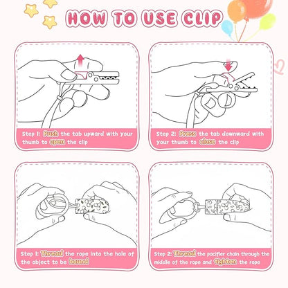 Smlpuame Pacifier Clip Girl,6 Pack Stylish Binky Clips Strap for Baby Girls,Paci Holder with Clip Lightweight Universal Fits Most Pacifiers Teether Toy Teething Ring Soothie,Baby Gift(Flower & Fruit)