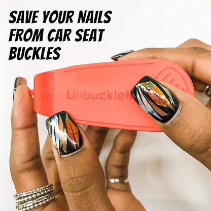 UnbuckleMe Car Seat Buckle Release Tool (As Seen on Shark Tank) - Easy Opener Aid for Arthritis, Long Nails, Older Kids - Button Pusher for Infant, Toddler Car Seats (2 Pack, Pink & Purple)