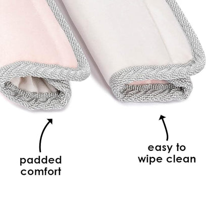 Diono Soft Wraps Car Seat Straps, Shoulder Pads for Baby, Infant, Toddler, 2 Pack Reversible Soft Seat Belt Cushion and Stroller Harness Covers Helps Prevent Strap Irritation, Pink