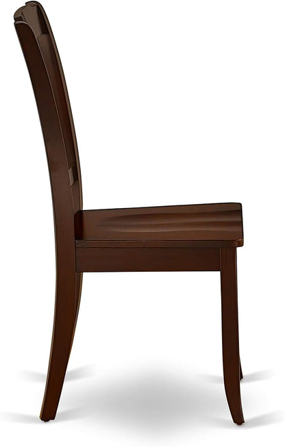East West Furniture HBDA5-MAH-W 5 Piece Dining Set Includes a Round Dining Table with Pedestal and 4 Kitchen Chairs, 42x42 Inch, Mahogany