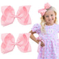Oaoleer 2PCS 6inch Hair Bows Clips, Pink Layered Grosgrain Ribbon Bows Hair Alligator Clips Hair Barrettes for Baby Girls Infants Toddlers Kids Teens Children