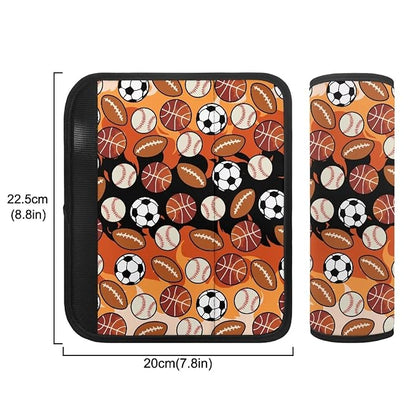 Biyejit Balls Pattern 2 Pieces Set Seat Belt Cover for Kids, Soft Anti-Skid Seat Belt Cushion for Children, Car Seat Belt Pads Cover for Boys Teens