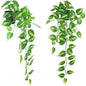 Realistic Artificial Pothos Vines with Pots - Fake Hanging Plants for Indoor Decor, Low Maintenance Silk Faux Greenery(2 PCS)