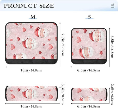 CHIFIGNO Watercolor Santa Claus Red Hearts Seat Belt Covers 2Pcs Car Seatbelt Covers Cute Car Seat Straps Shoulder Pads for Car Bag