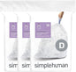 simplehuman Code D Custom Fit Drawstring Trash Bags in Dispenser Packs
