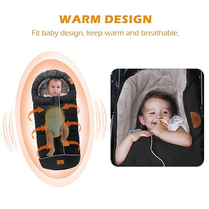 LAT Baby Warm Bunting Bag Universal,Stroller Sleeping Bag Cold Weather,Waterproof Toddler Footmuff(Basic,Black)