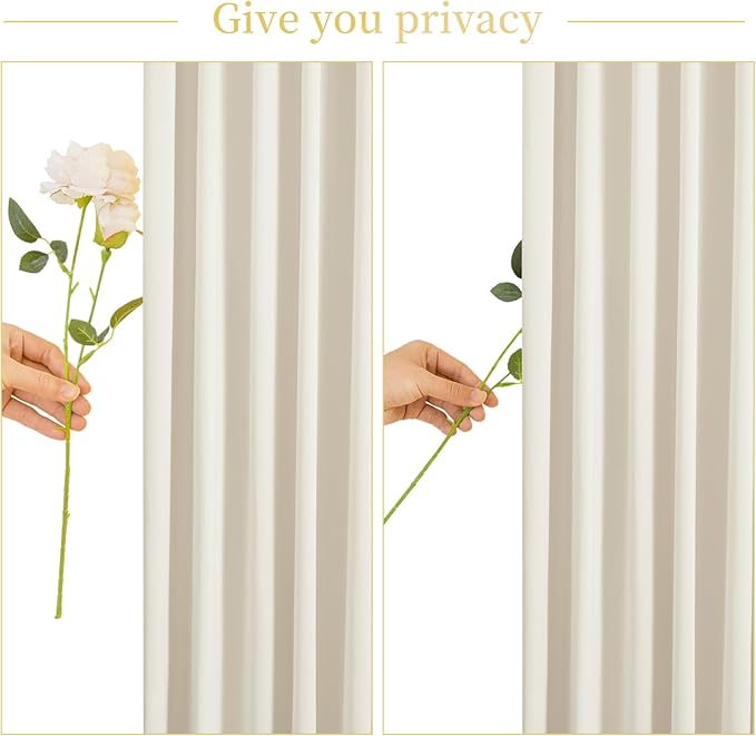 4 Panels Beige Backdrop Curtain for Baby Shower Wrinkle Free 20ft x 10ft Backdrop Drapes Panels for Parties Wedding Bridal Shower Birthday Photo Photography Fabric Background Decoration