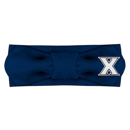 Creative Knitwear Xavier Musketeers Infant Girls Navy Solid Hair Knot Headband Embroidered Logo - Size Newborn - 4T