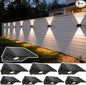 Solar Fence Lights Outdoor, 8 Pack Warm White Up and Down Solar Wall Lights, IP67 Waterproof LED Dusk to Dawn Solar Powered Fence Lights for Patio, Backyard, Deck, Garden, Yard, Outdoor Wall Decor