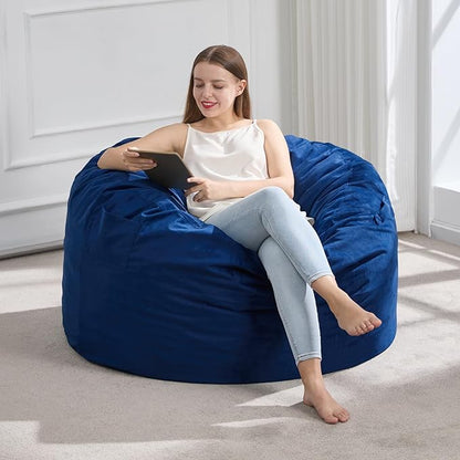 Hobestluk 3FT Bean Bag Chair Giant Bean Bag Chairs for Adults Large Bean Chairs with Removable Cover, Beanbag Chair with Filler, Adult Bean Bag Chairs for Living Room, Bedroom