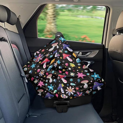 AFPANQZ Colorful Mushroom Nursing Cover Breastfeeding Scarf Baby Car Seat Covers Infant Stroller Cover Carseat Canopy for Girls and Boys Lightweight Breathable for Outdoor Walking Traveling