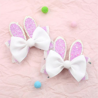 Easter Rabbit Ear Hair Clips Flower Hair Hoop Girl Baby Cute Flower Crown Hair Accessory.(F80-O)