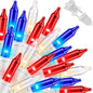 LAMPHOME Red White and Blue Mini String Lights, 31.9FT 150 Lights 4th of July Patriotic Lights White Wire, Red White Blue Fairy Lights for Indoor Outdoor Independence Day Memorial Day Tree Decoration