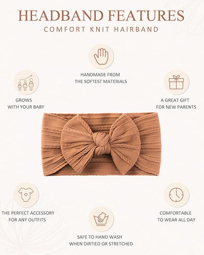 jollybows 12pcs Baby Girls Nylon Headband with Bow Newborn Hairbands Infant Hair Bow Elastics Handmade Hair Accessories for Toddlers Kids