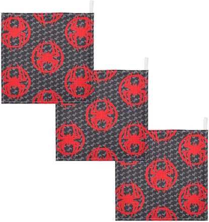vvfelixl Baby Muslin Washcloths Red Spiders Silhouettes Baby Burp Cloths Cotton Baby Face Towel for Newborn Infants Boys Girls Soft and Absorbent 11.8 X 11.8 in, 3 Pack