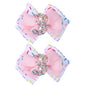 2pcs Birthday Hair Bow for Baby Girls, Sprinkle Confetti 3rd Birthday Decorations for Girls, Ice Cream Party Theme Bow Clips for Baby Girls Pink Hair, Happy 3rd Birthday Girl Hair Bow Clips
