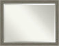 Amanti Art Grey Wall Mirror 35x45 Fencepost Grey Narrow Rectangle Bathroom Mirror for Wall Decor Living Room, X-Large Country Rustic Wood Frame, Hangs Horizonally and Vertically, Bathroom Decor,