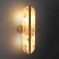 15.7" Natural Alabaster Wall Sconces Marble Wall Sconces Gold Bathroom Vanity Wall Light Fixtures Modern Oval Stone Wall Lamp for Bedroom Living Room Hallway Restaurant Stairs