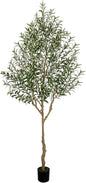 8FT Olive Tree Artificial Indoor, 96in Tall Faux Olive Tree with Pot, Fake Potted Tree with Fruits for Home Office Decor