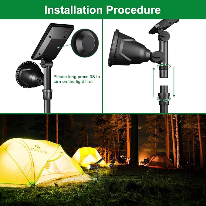 JSOT 600 Lumen Bright Solar Lights Outdoor Waterproof,Solar Powered Landscape Spotlights Solar Walkway Lighting for Backyard Garden Pathway Driveway Path Wall Patio Decor Warm White 4 Pack