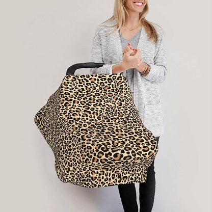 Leopard Print Baby Car Seat Cover, Multi Use Stroller Cover, Leopard Baby Stuff