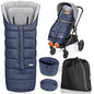 Orzbow Universal Stroller Bunting Bag with Extra Footmuff for Toddler, Kids, Warm Waterproof Stroller Blanket, Winter Cover, Baby Bunting Bag - Protect Babies from Cold Winds, Blue