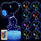 Kids LED Lamp for Bedroom with Remote – 3D Illusion Dog Night Light USB Desk Lamp with ABS Base, Color Changing Night Light 16 Colors Acrylic Panel Soft Glow Table Lamp for Boys Room Décor
