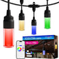 Enbrighten Vibe Modern Outdoor String Lights, 24ft, 12 RGBWIC Acrylic Bulbs, Weatherproof, Perfect for Gameday, Holidays, and More, Smart App Control, Compatible with Alexa, Google Home, 84014
