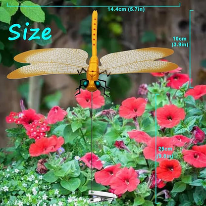 Dragonfly Clip on Hat, Dragonfly Garden Décor, 3D Fake Dragonflies The Deer or Horse Fly Nature Enemy to Scare Garden Fly for Indoor Outdoor (8Pcs-Colorful)