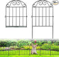 ADAVIN 10 Panels Collapsible Garden Fence Animal Barrier Fence,11ft(L) x 24in(H) Black Rustproof Metal Wire Panel Border for Dogs Rabbits, Flower Edging for Landscape Patio Yard Outdoor Decor, Arched