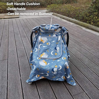 Car Seat Covers for Babies & Newborn Nursing Cover, Multi in 1 Cozy Baby car seat Covers-carseat Canopy, All Seasons Winter Suitable, smart Opening, Sturdy Fasten Loop, Neutral, Cotton & White Minky;