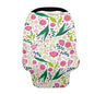 Biyejit Pink Floral Car Seat Covers for Babies, Multi-Use Cover-Silky Mom Nursing Cover Infant Breastfeeding Scarf Shopping Cart High Chair Ultra-Soft Stretchy for Boys and Girls