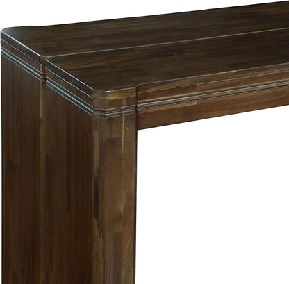 X02DA-2C8-32 6-Pc Dining Table Set includes an Extendable Rectangle Kitchen Table, 1 Coffee Table, 2 Polyester Dining Chairs and 2 Benches, 39x120 Inch, Antique Walnut