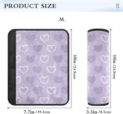 2 Pack Seatbelt Covers Seat Belt Cover Pad for Adults Boys Girls Car Seat Strap Covers Pads Cushion Universal Shoulder Strap Pad Protector for Backpack Camera Bag 6.5 x 6.5 Inch Purple Heart