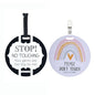 (Three Little Tots) No Touching Baby Car Seat and Stroller Two Pack- Baby Safety No Touching Car Seat Sign, Stroller Sign, Newborn Car Seat Tag- CPSIA Safety Tested (Rainbow/Black & White)