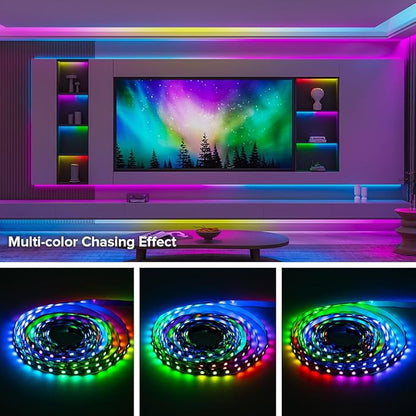 BTF-LIGHTING WS2811 IC=RGB+IC Addressable Color RGB LED Strip,16.4FT 30LED/m 10Pixels/m,IP65 Black PCB,UL Listed,Flexible DC12V Chasing Effect for Indoor Home Decor,3M Tape(No Adapter or Controller)