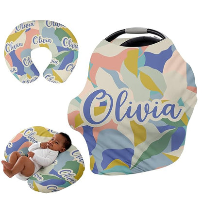 Personalised Car Seat Cover for Babies - Multi-use Carseat Canopy Cover with Name, Camouflage Car Seat Covers, Christmas Birthday Gifts for Infant Boys and Girls