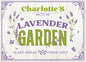 Custom Lavender Garden Sign, Personalized Name for Flower Garden, Christmas Gift and Backyard Décor Sign, 10x14 Inches, Rust Free .040 Aluminum, Fade Resistant, Made in USA by Sigo Signs