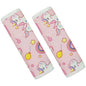 Baby Strap Cover for Children, 2 Pcs Infant Car Seat Belt Cover Pad, Neck Pad Protector for Kids Newborn Toddlers (Pink Unicorn)