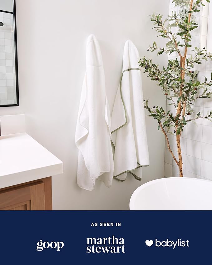 Lalo The Hooded Towel - 100% Organic Cotton, Soft on Sensitive Skin, Cozy & Absorbent, Machine Washable Baby Hooded Bath Towel - Grapefruit