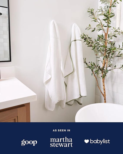 Lalo The Hooded Towel - 100% Organic Cotton, Soft on Sensitive Skin, Cozy & Absorbent, Machine Washable Baby Hooded Bath Towel - Grapefruit