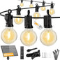 Brightown 208FT 102LED Solar String Lights Outdoor with Remote & USB Port, Shatterproof Bulbs, Dimmable & Timable, 3 Modes, Patio Lights with Mount Clips for Camping Backyard Garden Decor