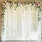 Fomcet Tulle Backdrop Curtains Ivory 30FT X 8FT Tulle Curtains with Lights String Sheer Curtain Backdrop for Parties Wedding Baby Shower Photo Shoot Decorations (6 Panels 5x8FT)