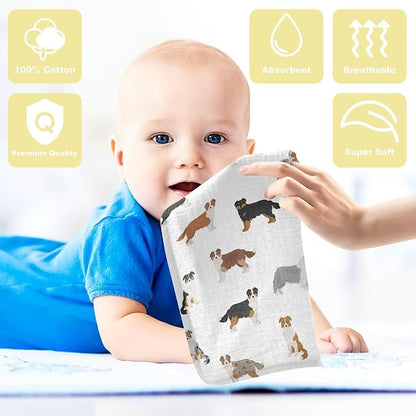 vvfelixl Golden Retriever Dog Baby Burp Cloths Baby Muslin Washcloths for Boys Girls Cotton Baby Face Towel for Newborn Infants Soft and Absorbent 11.8 X 11.8 in, 5 Pack