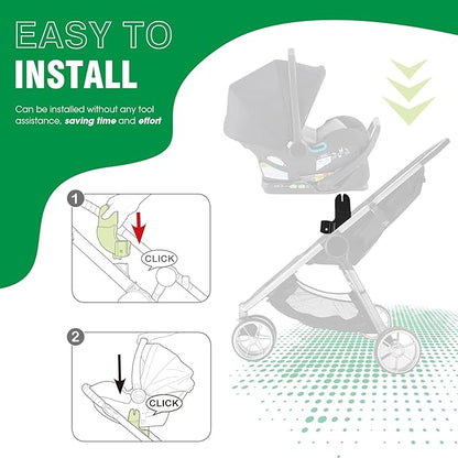 Car Seat Adapter for Stroller Compatible with Baby Jogger (City Go/City Select) & Graco Car Seats City Select Stroller Accessories Car Seat Adapter for Stroller Nylon, Black