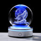 Arikyrist Crystal 3D Wolf 3.15in Ball Figurine Gifts for Men, Collectible Glass Animal Art Sphere for Room with LED Light Base Keepsakes for Wolves Lovers Home Decor Paperweight