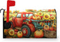 Fall Autumn Pumpkins Mailbox Covers Magnetic Large Size 25.5 X 21 Inch Autumn Harvest Yellow Sunflower Mailbox Wraps Cover Red Truck Thanksgiving Letterbox Cover for Garden Yard Outdoor Decor